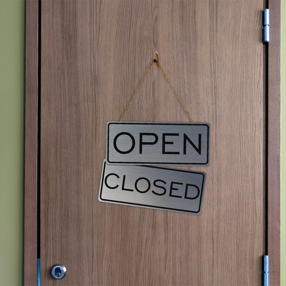 Amazon.com : All Quality Open Closed Sign | Dual Sided | (White